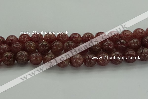 CBQ315 15.5 inches 14mm round natural strawberry quartz beads