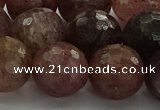 CBQ325 15.5 inches 14mm faceted round strawberry quartz beads