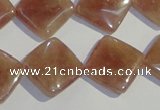 CBQ33 15.5 inches 16*16mm diamond strawberry quartz beads wholesale