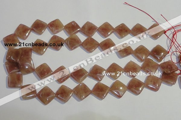 CBQ33 15.5 inches 16*16mm diamond strawberry quartz beads wholesale