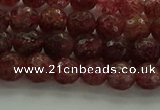 CBQ331 15.5 inches 6mm faceted round strawberry quartz beads