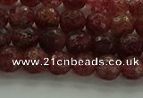 CBQ331 15.5 inches 6mm faceted round strawberry quartz beads