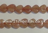 CBQ34 15.5 inches 10*10mm heart strawberry quartz beads wholesale