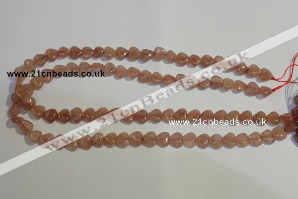 CBQ34 15.5 inches 10*10mm heart strawberry quartz beads wholesale