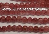 CBQ351 15.5 inches 6mm round natural strawberry quartz beads