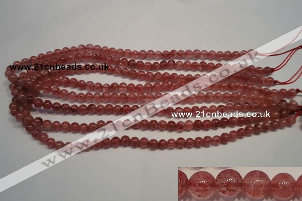 CBQ351 15.5 inches 6mm round natural strawberry quartz beads
