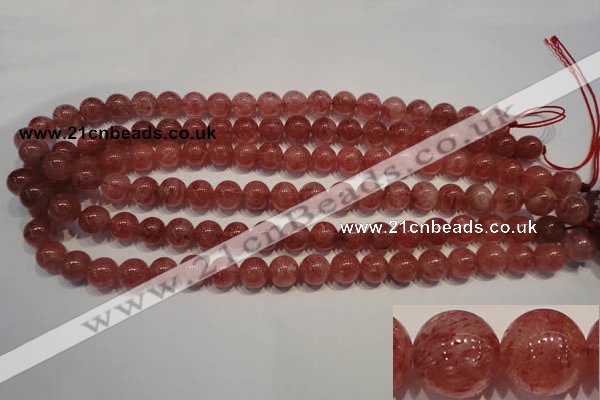 CBQ353 15.5 inches 10mm round natural strawberry quartz beads