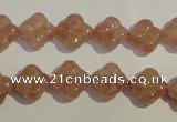 CBQ36 15.5 inches 11mm carved flower strawberry quartz beads