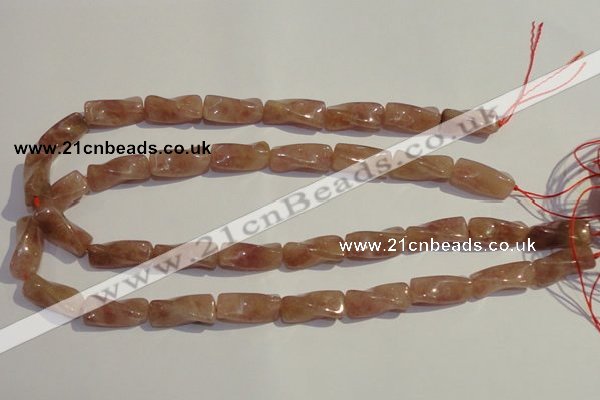 CBQ38 15.5 inches 10*22mm twisted strawberry quartz beads