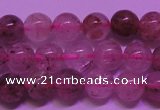 CBQ401 15 inches 6mm round natural strawberry quartz beads