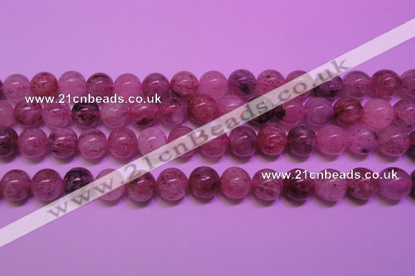 CBQ403 15 inches 10mm round natural strawberry quartz beads