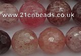 CBQ415 15.5 inches 14mm faceted round strawberry quartz beads