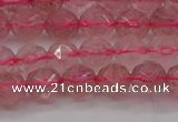 CBQ437 15.5 inches 8mm faceted nuggets strawberry quartz beads