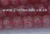 CBQ441 15.5 inches 10*12mm rondelle strawberry quartz beads