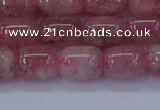 CBQ446 15.5 inches 10*12mm drum strawberry quartz beads