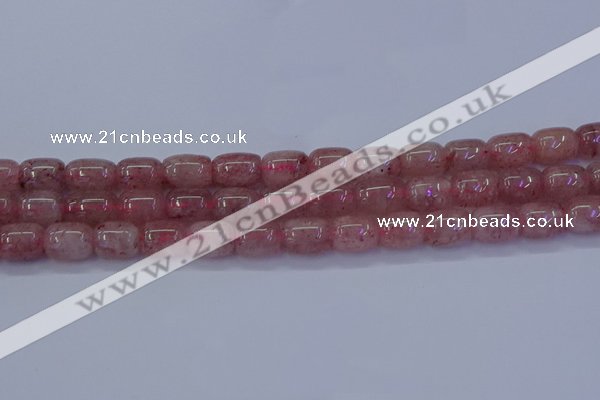 CBQ446 15.5 inches 10*12mm drum strawberry quartz beads