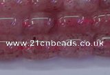 CBQ447 15.5 inches 10*14mm drum strawberry quartz beads