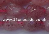 CBQ455 15.5 inches 13*18mm faceted teardrop strawberry quartz beads