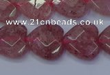 CBQ469 15.5 inches 12mm faceted heart strawberry quartz beads