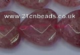 CBQ473 15.5 inches 20mm faceted heart strawberry quartz beads