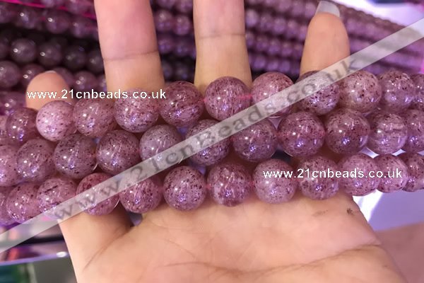 CBQ554 15.5 inches 12mm round strawberry quartz beads wholesale