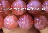 CBQ560 15.5 inches 8mm round golden strawberry quartz beads