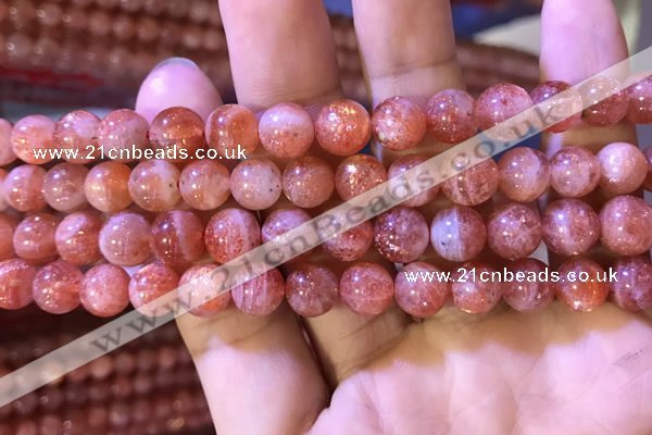 CBQ560 15.5 inches 8mm round golden strawberry quartz beads