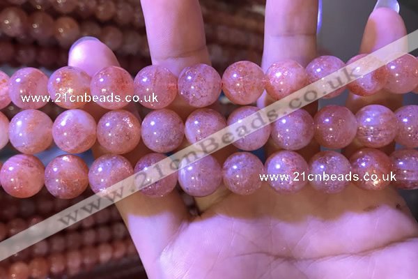 CBQ562 15.5 inches 12mm round golden strawberry quartz beads