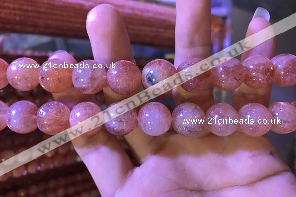 CBQ563 15.5 inches 14mm round golden strawberry quartz beads