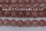 CBQ601 15.5 inches 6mm round natural strawberry quartz beads