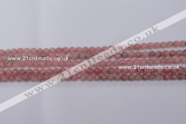 CBQ606 15.5 inches 6mm round natural strawberry quartz beads