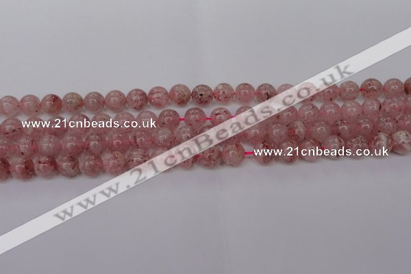 CBQ608 15.5 inches 10mm round natural strawberry quartz beads