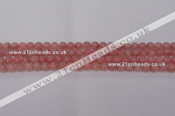 CBQ611 15.5 inches 6mm round natural strawberry quartz beads