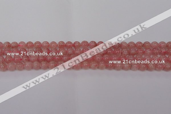 CBQ612 15.5 inches 8mm round natural strawberry quartz beads