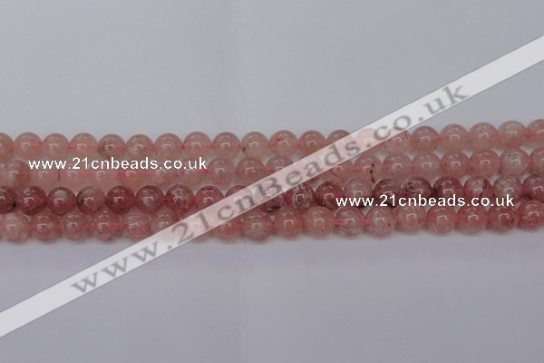 CBQ613 15.5 inches 10mm round natural strawberry quartz beads