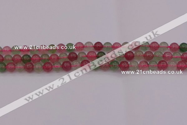 CBQ656 15.5 inches 6mm round mixed strawberry quartz beads