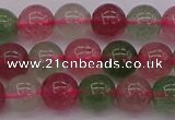 CBQ657 15.5 inches 8mm round mixed strawberry quartz beads