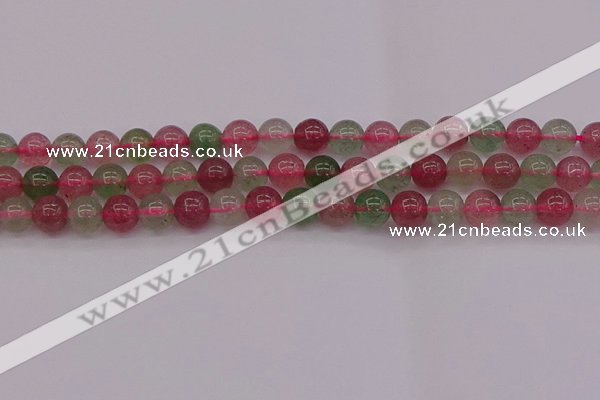 CBQ658 15.5 inches 10mm round mixed strawberry quartz beads