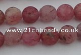 CBQ661 15.5 inches 8mm round matte strawberry quartz beads