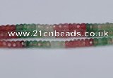 CBQ677 15.5 inches 6*11mm faceted rondelle mixed strawberry quartz beads