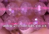 CBQ688 15.5 inches 8mm faceted round strawberry quartz gemstone beads