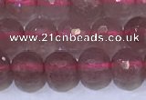 CBQ701 15.5 inches 6mmm faceted round strawberry quartz beads