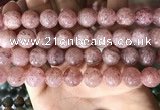 CBQ709 15.5 inches 12mm round strawberry quartz beads wholesale