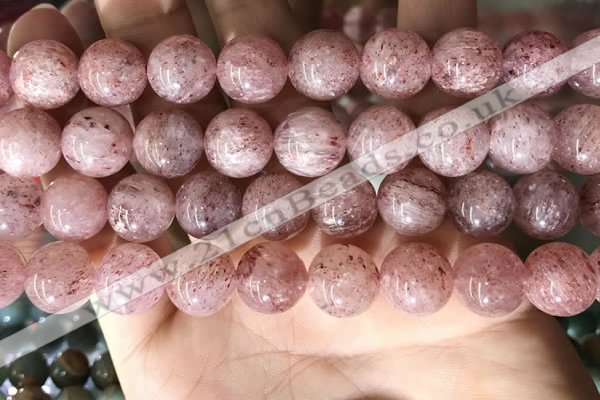 CBQ709 15.5 inches 12mm round strawberry quartz beads wholesale
