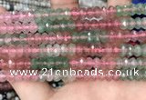 CBQ715 15.5 inches 4*6mm faceted rondelle mixed strawberry quartz beads