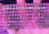 CBQ723 15.5 inches 6mm faceted round mixed strawberry quartz beads