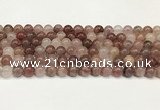 CBQ730 15.5 inches 8mm round strawberry quartz beads wholesale