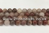 CBQ732 15.5 inches 12mm round strawberry quartz beads wholesale