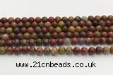 CBQ741 15.5 inches 8mm round red moss agate gemstone beads wholesale