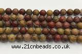 CBQ742 15.5 inches 10mm round red moss agate gemstone beads wholesale